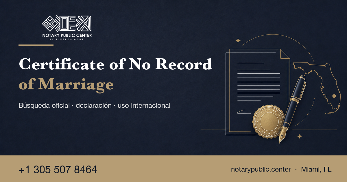Certificate of No Record of Marriage
