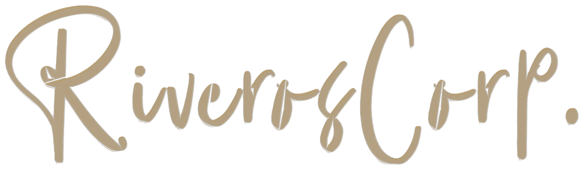 Riveros Corp — logo en dorado