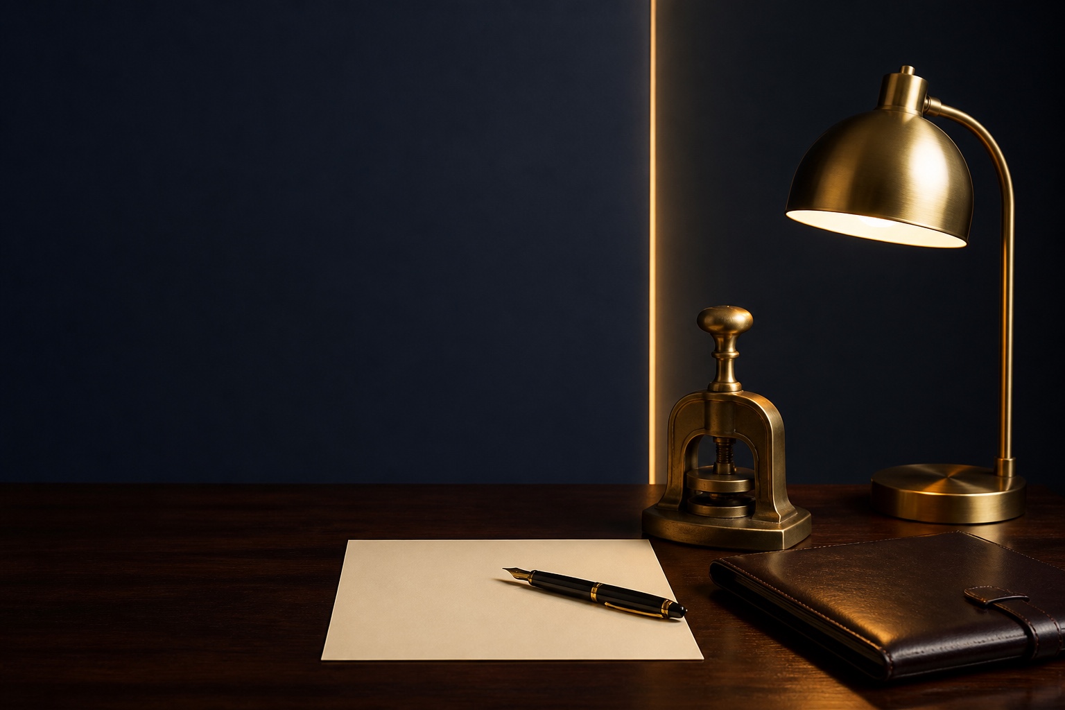 Notarial working desk at the Notary Public Center office in Brickell, Miami
